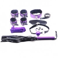 Bondage Kit 8 Pieces Fur Lined Great Quality Purple Black